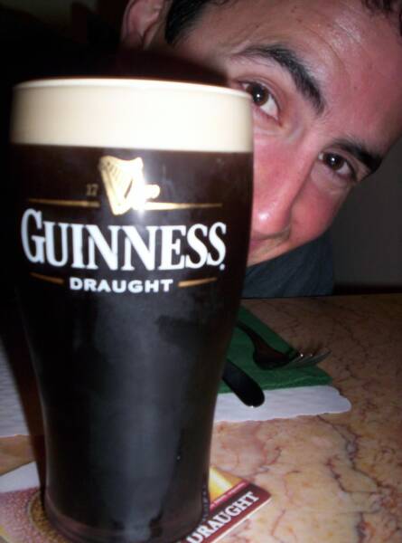 drinking Guinness in Dublin